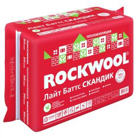 Утеплитель Rockwool ЛайтБаттс Скандик 1200*600*100мм, 4.32м2, 0.432м3 (32 кг/м3)