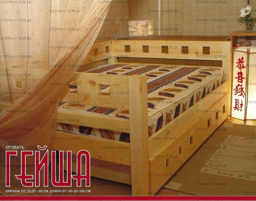 Кровать Гейша №В, любые размеры