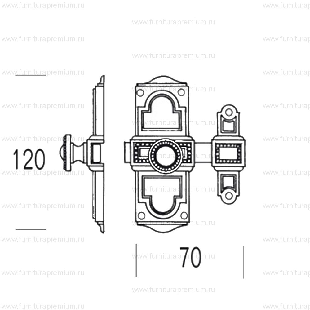 Шпингалет накладной Salice Paolo Sofia 4102