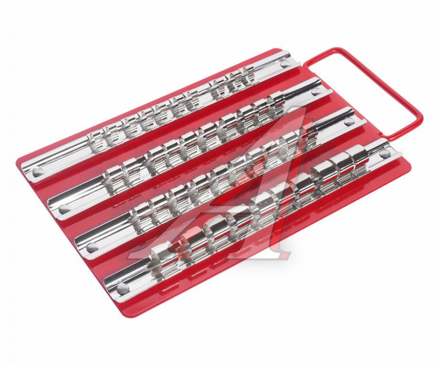 Лоток с реечными держателями головок (1/4"х10шт., 3/8х20шт., 1/2"х10шт.) 250х150мм JTC