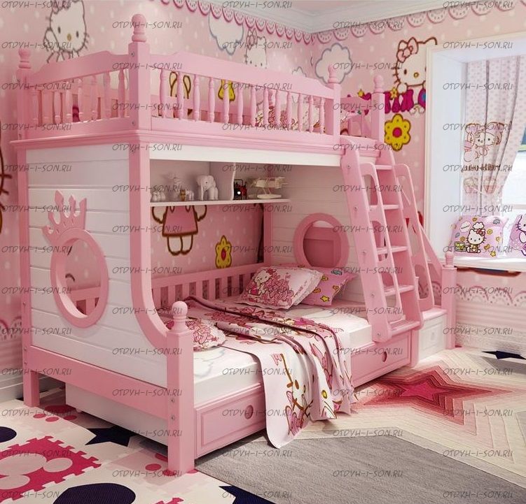 Кровать двухъярусная домик Принцесса Fantasy №IR09