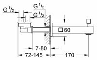 Излив Grohe Eurocube 13304000 для ванны схема 2