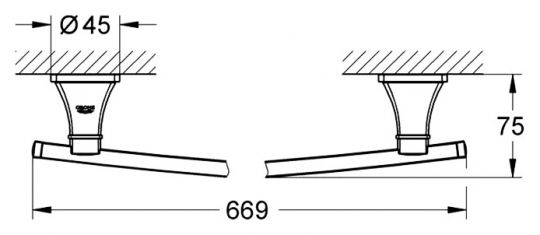 Штанга для полотенца хромированная Grohe Grandera 40629000 66.9 ФОТО