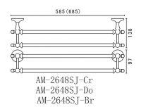 Двойной полотенцедержатель Art&Max Antic Crystal AM-2648SJ схема 4