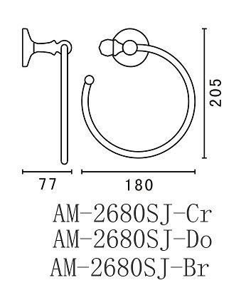 Полотенцедержатель Art&Max Antic Crystal AM-2680SJ-Br схема 2