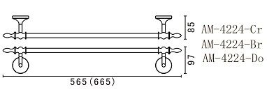 Полотенцедержатель Art&Max Bohemia AM-E-4224-Br схема 2
