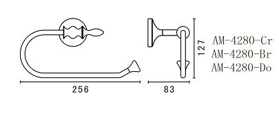 Полотенцедержатель Art&Max Bohemia AM-E-4280-Cr схема 2