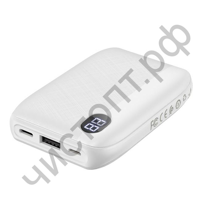 Моб. заряд. устрой. HOCO J53 10000mAh 2.0A 1USB/Type-C дисплей белый