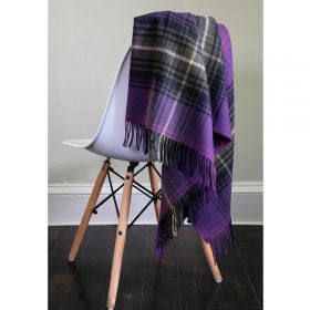 Легкий шотландский плед, тартан Вересковый Тартан LOCHCARRON HEATHER TARTAN LAMBSWOOL BLANKET, плотность 6.