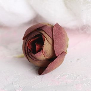 Цветок-бутон "Пион" пепельно-бордовый 2.5 см (5 шт.)