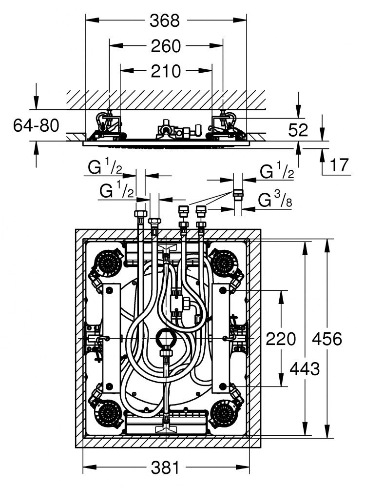 Верхний душ Grohe Rainshower F-series 27939001 схема 7