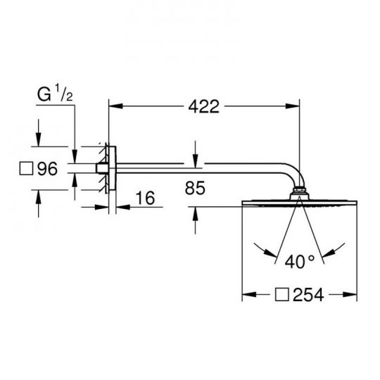 Верхний душ Grohe Rainshower F-Series 26259000 ФОТО