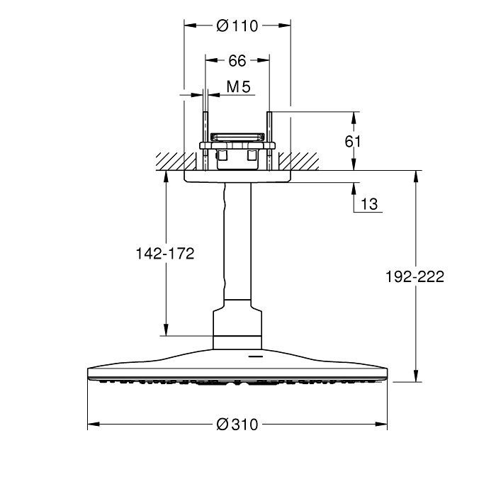 Верхний душ Grohe Rainshower SmartActive 310 26477000 ФОТО