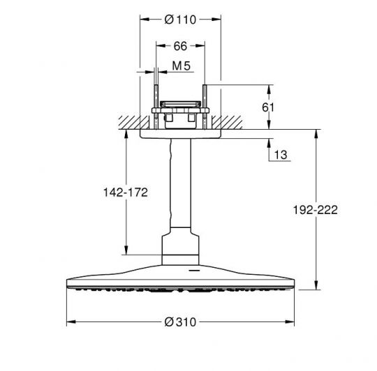 Верхний душ Grohe Rainshower SmartActive 310 26477000 ФОТО