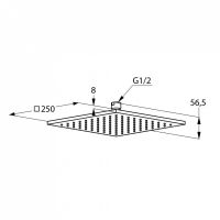 Верхний душ Kludi A-Qa 6442591-00 25 x 25 см квадратный схема 2