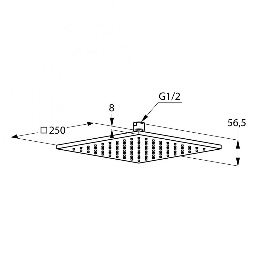 Верхний душ Kludi A-Qa 6442591-00 25 x 25 см квадратный схема 2