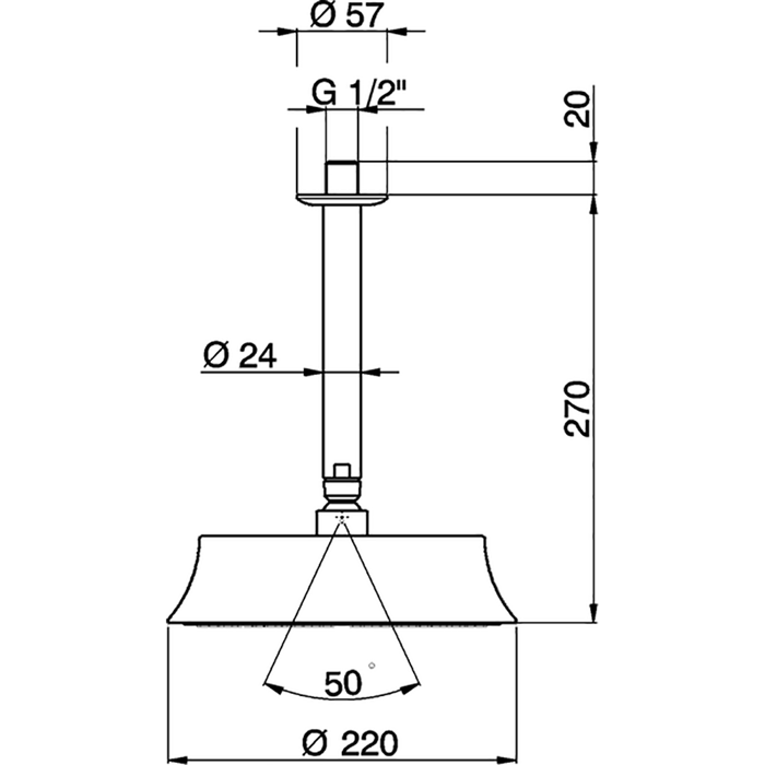 Хромированный верхний душ Cisal Shower DS01328021 ФОТО