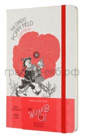 Книжка зап.Moleskine Large WIZARD OF OZ  линейка белый/красный Poppy Field LEWOZQP060PF