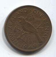 1 пенни 1949 года Новая Зеландия