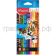 Карандаши цв.12цв.Maped Colotpeps Animals с декором 832212