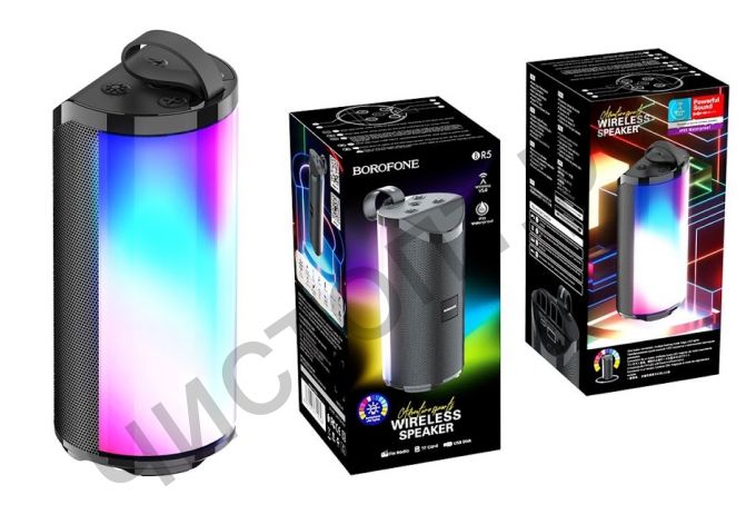 Колонка универс.с радио Borofone BR5 microSD BT 5.0 черный