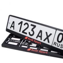 Рамки   с логотипом Audi Sport для гос номера автомобиля Grolcan (Польша) - 2 шт черные