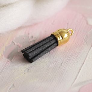 Кисточка декоративная тёмно-серая 4 см (3 шт.)