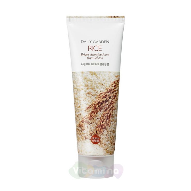 Holika Holika Очищающая пенка с экстрактом риса Daily Garden Rice Bright cleansing foam from Icheon, 120 мл