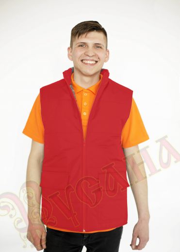 Жилет утепленный красный