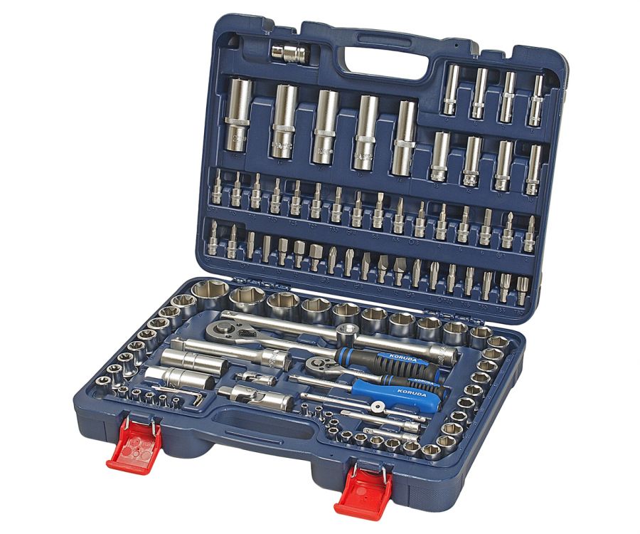 НАБОР ГОЛОВОК ТОРЦЕВЫХ 1/2",1/4" 6-ТИ ГРАННЫХ В КЕЙСЕ 108 ПРЕДМЕТОВ KORUDA