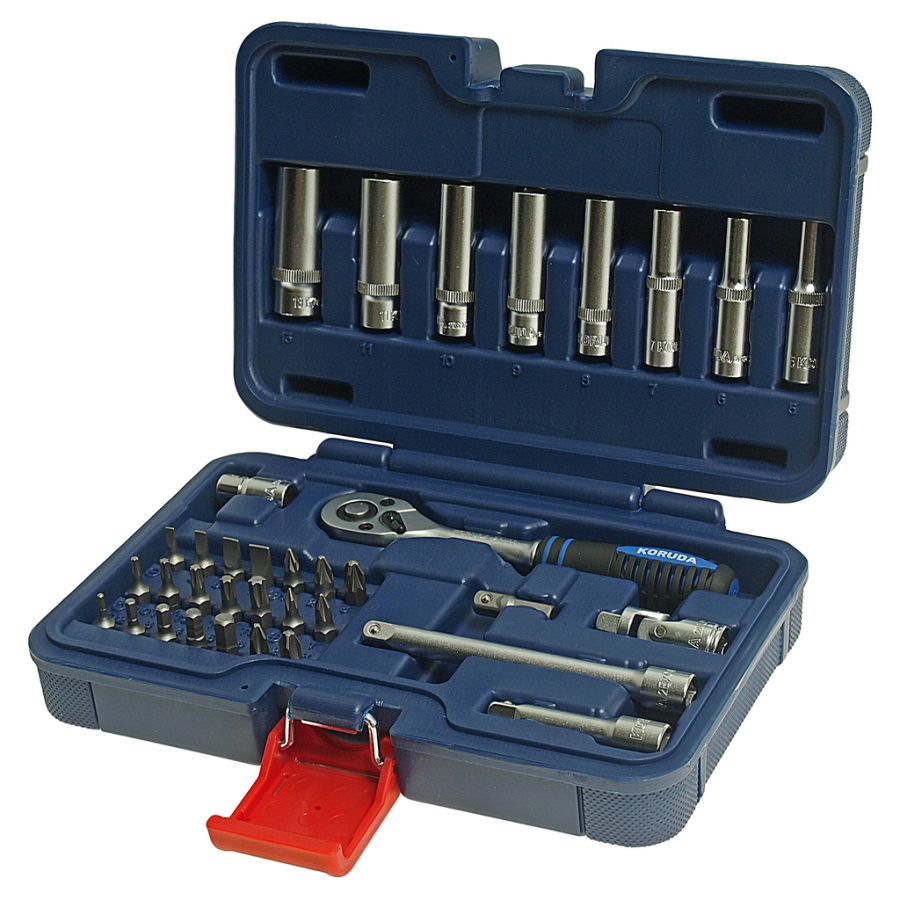 НАБОР ГОЛОВОК ТОРЦЕВЫХ 1/4'' 6-ТИ ГРАННЫХ В КЕЙСЕ 36 ПРЕДМЕТОВ KORUDA