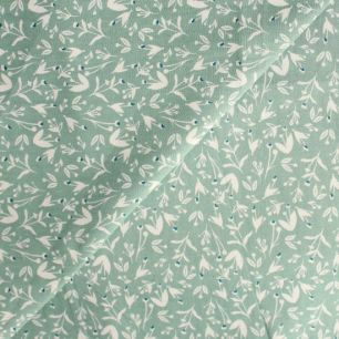 Хлопок Растительный узор на зеленом 50х40