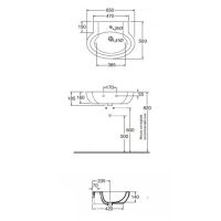 Раковина Azzurra Comoda CMLS06550T0M 65 x 50 схема 1