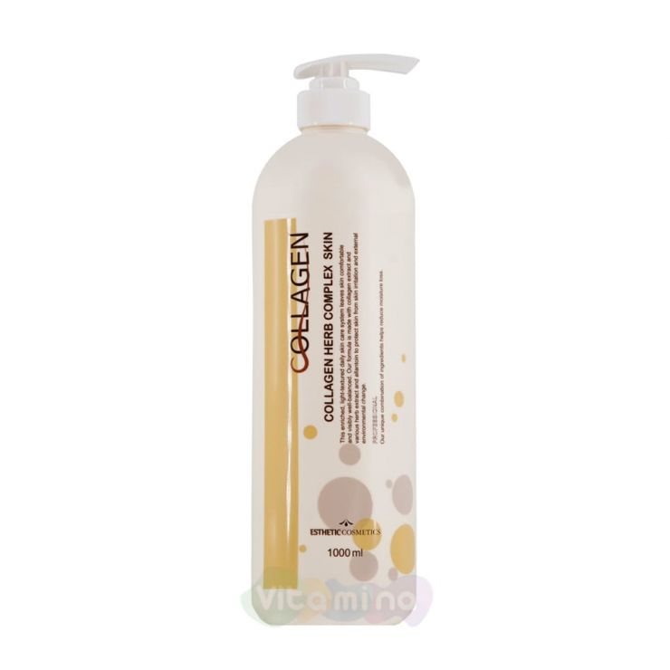 Esthetic House Тоник для лица с коллагеном и растительными экстрактами Collagen Herb Complex Skin, 1000 мл
