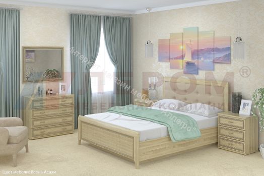 Карина Кровать КР-1034 (1,8х2,0) с П/Мех. и мягким изголовьем