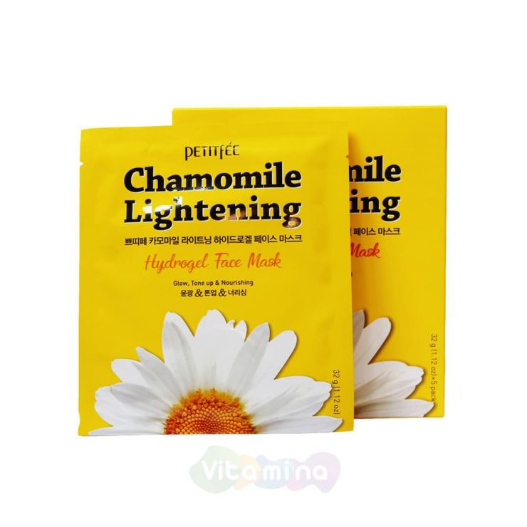 Petitfee Гидрогелевая маска экстрактом ромашки Chamomile Lightening Hydrogel Face Mask, 32 г