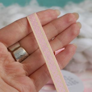 Лента репсовая со звёздами Розовая