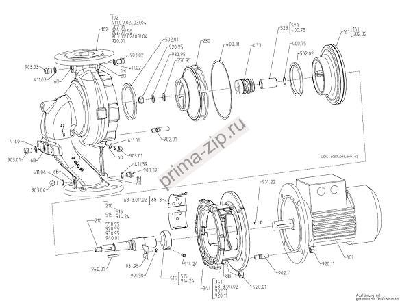 Запасные части для насоса KSB ETALINE 032-032-160