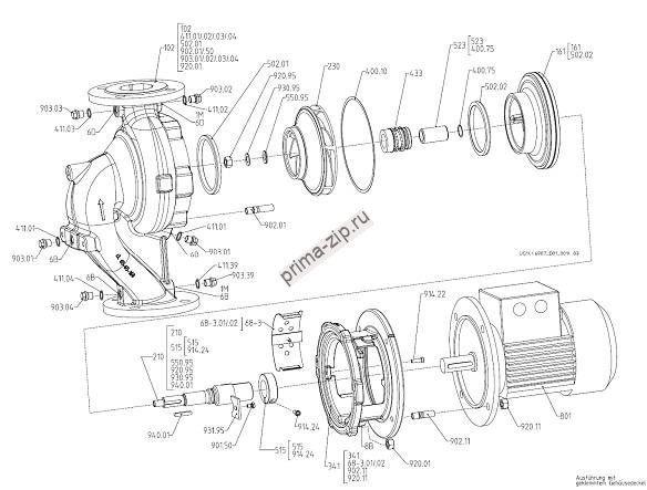 Запасные части для насоса KSB ETALINE 032-032-160