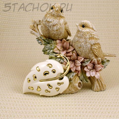 Брошь "Листик с капельками росы" (Sarah Coventry США)