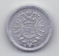 1 пфенниг 1917 года D Мюнхен Германия AUNC