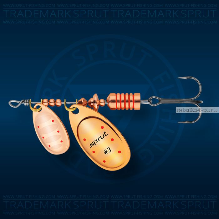 Блесна вращающаяся Sprut Alba Tandem Spinner №3 / 9 гр / цвет: C