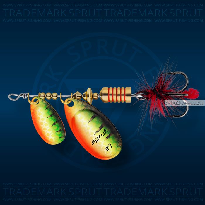 Блесна вращающаяся Sprut Alba Tandem Spinner №3 / 9 гр / цвет: GP