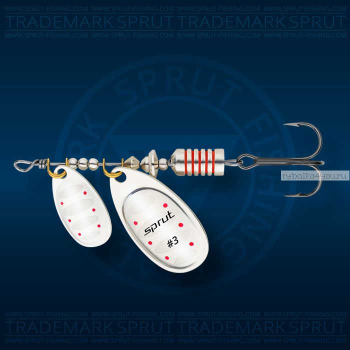 Блесна вращающаяся Sprut Alba Tandem Spinner №3 / 9 гр / цвет: S