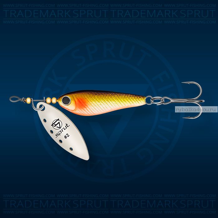 Блесна вращающаяся Sprut Alpina Long Spinner №2 / 9 гр / цвет: GBR