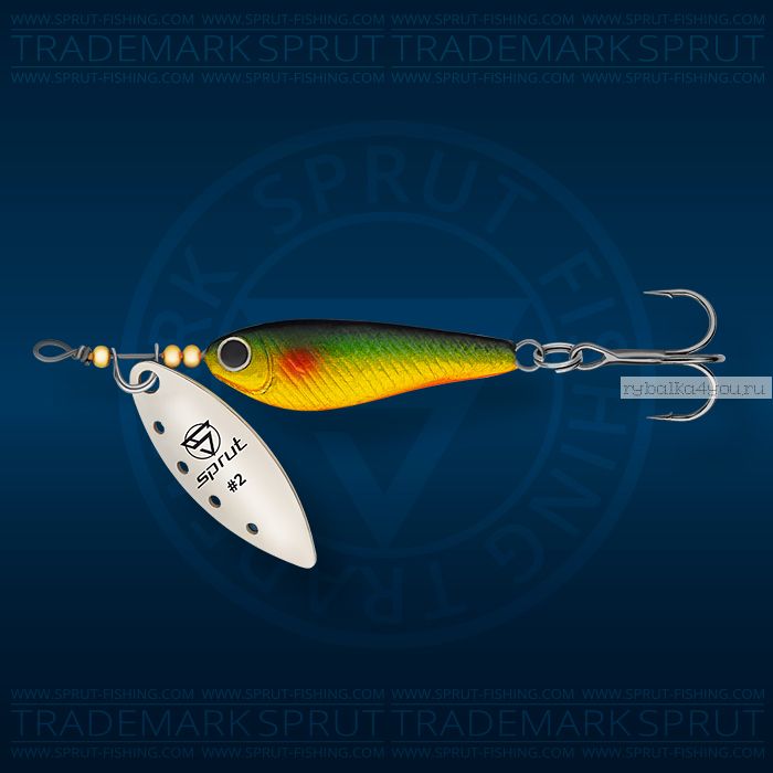 Блесна вращающаяся Sprut Alpina Long Spinner №2 / 9 гр / цвет: GGR