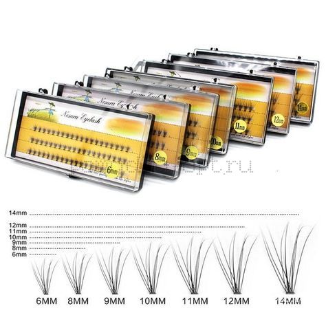 ПУЧКОВЫЕ РЕСНИЧКИ НАБОР 6 ШТ (8,9,10,11,12,14)