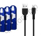 Кабель USB - Apple 8 pin HOCO X20, 2.0м, круглый, 2.1A, силикон, черный