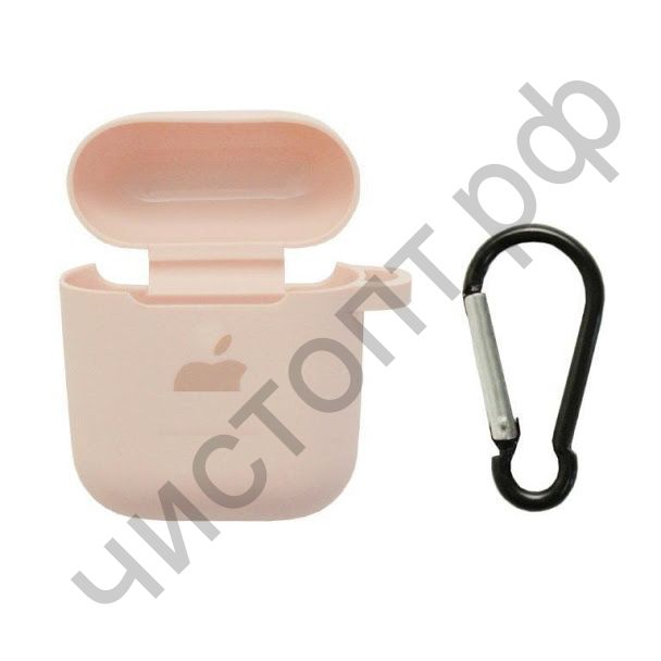 Чехол APods 1/2 Silicon Case + карабин APL pink sand карт. упак.