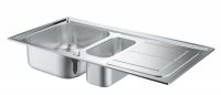 Мойка Grohe K300 из нержавеющей стали с корзинчатым вентилем схема 2